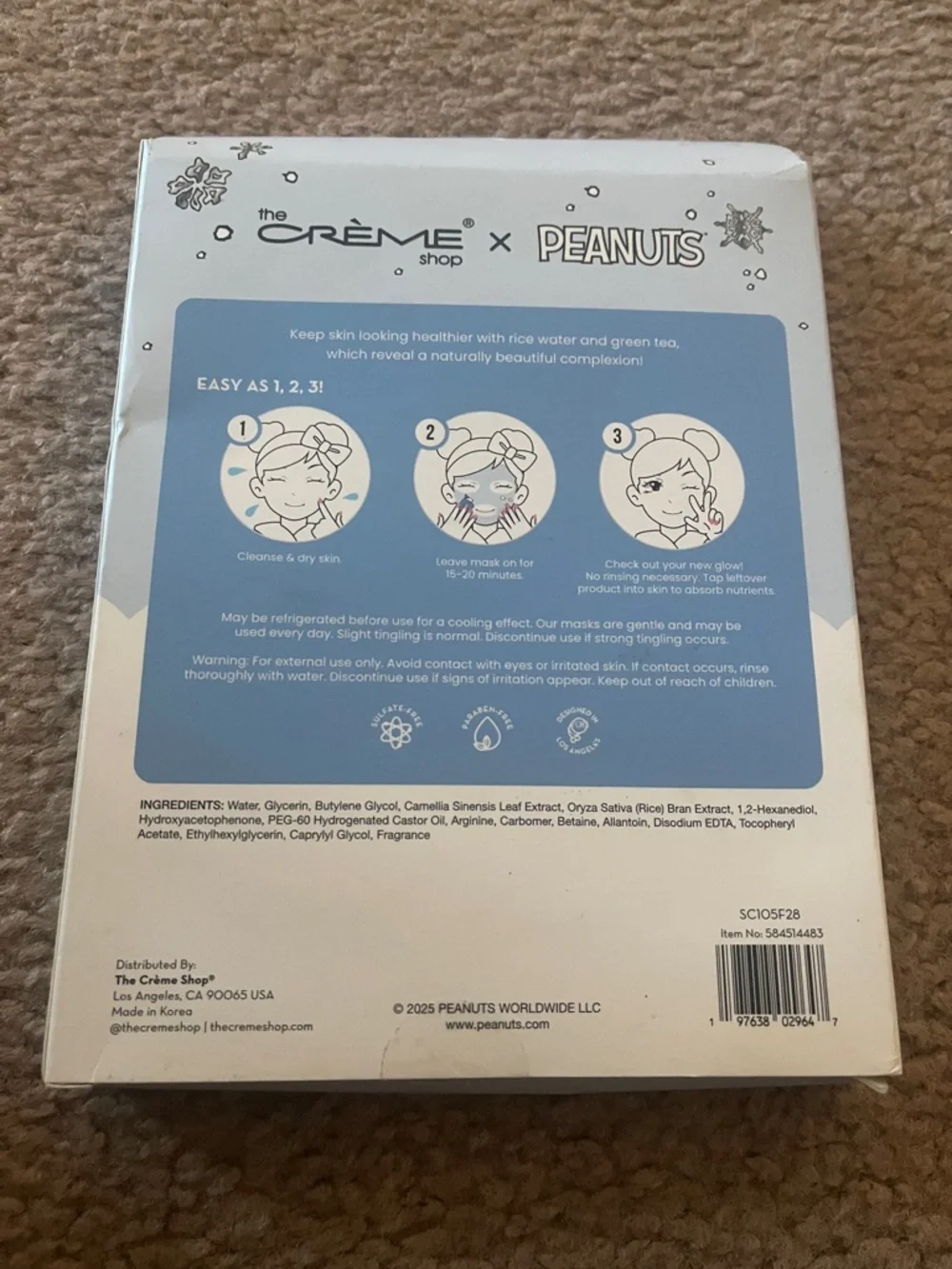 The Crème Shop x Peanuts Ways to Soothe Printed Essence Sheet Mask